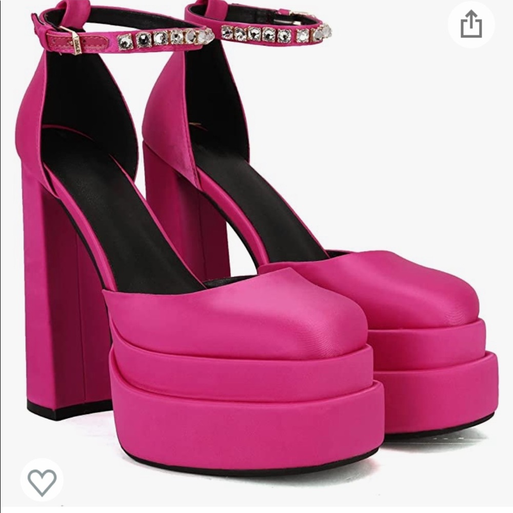 THRESHY (Amazon)  Women's Chunky Heel Platform PINK size 8.5